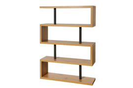 Design plank S 165 cm eiken look boekenkast met vijf planken