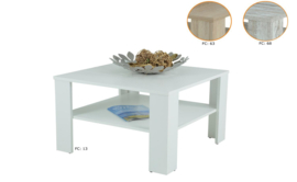 Salontafel  WIT MET SCHAP 68x68 cm