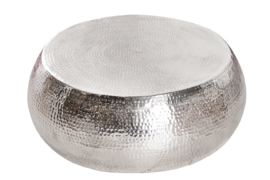 Handgemaakte salontafel ORIENT 80cm zilver hamerslag design