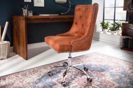 Bureaustoel Chesterfield vintage lichtbruin