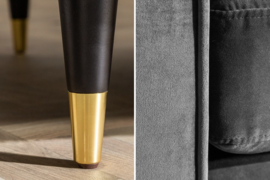 Elegante design 3-zitsbank COSY VELVET 225 cm grijs fluweel stof