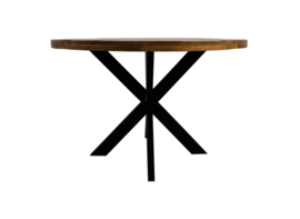 Ronde eettafel  ø100 cm - mangohout/ijzer