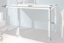 Modern bureau Hoogglans WIT 120 cm
