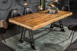 Eettafel Industrial 240cm Massief Mango Hout Naturel