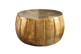Handgemaakte salontafel MARRAKESCH 65 cm goud met gehamerd design
