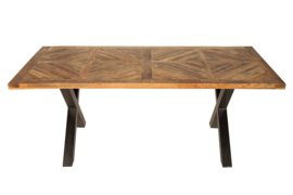 Massieve eettafel BREAK  160cm natuurlijk mangohout industrieel design