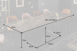 Uitschuifbare eettafel EUPHORIA 180-220-260 cm taupe keramiek in marmerlook