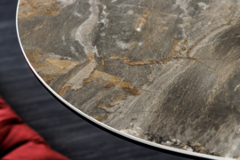 Moderne salontafel MARVELOUS 90 cm taupe marmeren keramiek gemaakt in Italië