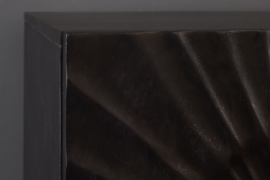 Massief dressoir SCORPION 100 cm zwart mangohout, uitgebreid 3D-houtsnijwerk