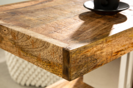 Handgemaakte bijzettafel / nachtkastje 60cm mangohout massief hout variabel verstelbaar
