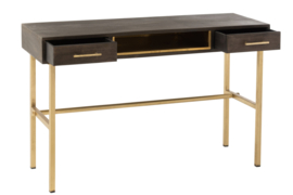 Console Janis 120cm 2laden Mango Hout/Ijzer Bruin/Goud