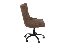 Design bureaustoel Chesterfield-ontwerp VICTOR lichtbruin met armleuning