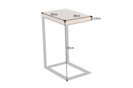 Design laptoptafel LOFT 45 cm eiken look bijzettafel zwart frame