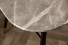Design eettafel PARIS 180cm grijs kristalglas met marmer decor