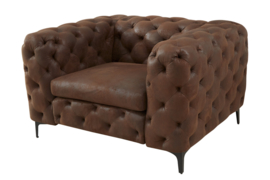 Elegante Chesterfield fauteuil MODERN BAROQUE 120 cm antiek bruin