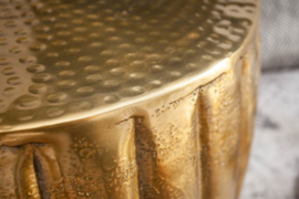 Handgemaakte salontafel 55 cm goud met gehamerd design