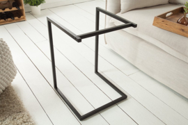Design bijzettafel CIA 40cm acacia massief houten zwarte dienbladtafel