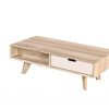 Salontafel  110x55 met schuine pootjes - eik