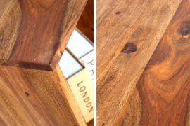 Handgemaakte bijzettafel MAKASSAR 45cm plank met Sheesham steenafwerking