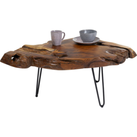 Salontafel Massief hout 100x60 met  haarspeldpoten