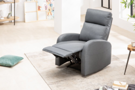 Moderne relaxfauteuil HOLLYWOOD II grijze tv-fauteuil met ligfunctie