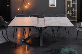 Moderne keramische eettafel ETERNITY 180-225 cm in marmerlook uitschuifbaar