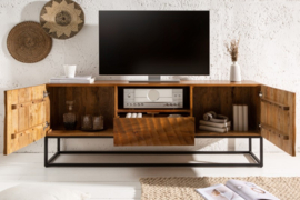 Massief tv-meubel SCORPION 160 cm mangohout uitgebreid 3D-snijwerk