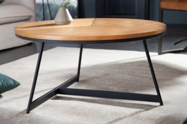 Design salontafel OAK ELEGANCE 80cm eiken zwart metalen frame