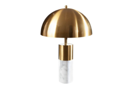 Elegante tafellamp 52cm goud wit met marmeren voet