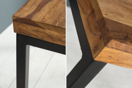 Elegant bureau ELEMENTS 118 cm Sheesham Stone Finish metalen frame