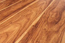 Industriele boomrand eettafel WILD 160cm naturel notenhout look met X-frame