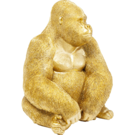 Deco Beeld Aap Gorilla Side XL Goud