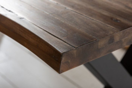 Massieve eettafel GENESIS VINTAGE 200cm acaciahout bruin met X-poten