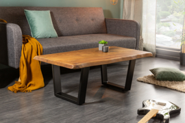 Massieve boomstam salontafel MAMMUT 110cm acacia 3,5 cm tafelblad