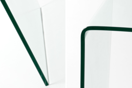 Extravagante glazen eettafel FANTOME 120 cm transparant bureau volledig glazen tafel