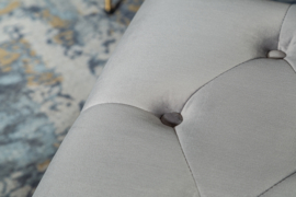 Chesterfield poef 80cm zilvergrijs