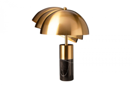 Elegante tafellamp QUE 52cm goud zwart met marmeren voet