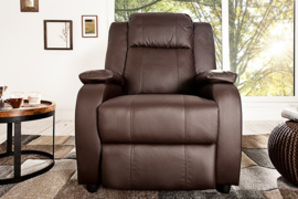 Moderne relax fauteuil HOLLYWOOD koffie TV fauteuil met ligfunctie