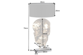 Extravagante tafellamp SKULL 76 cm zwart gouden schedel tafellamp