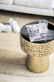 salontafel rond goud metaal