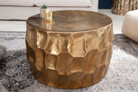 Handgemaakte salontafel ORGANIC ORIENT 68 cm goud gehamerd design