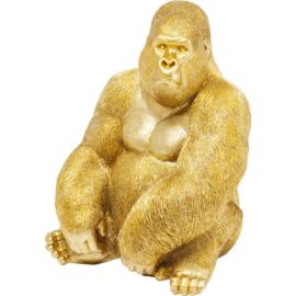 Deco Beeld Aap Gorilla Side XL Goud