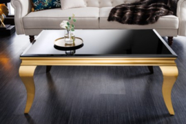 Elegante salontafel MODERN BAROK 100cm zwart opaal glas gouden poten