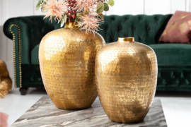 Handgemaakte vazen ​​set van 2 ORIENTAL 33 cm goud met voetbescherming
