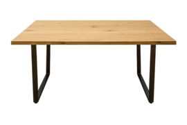 Design eettafel Chance 160 cm eiken look met slede onderstel industriële stijl