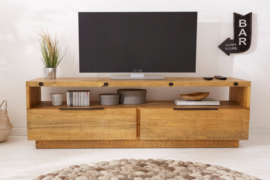 Massief TV lowboard  150cm natuurlijk gerecycled grenen hout industrieel design