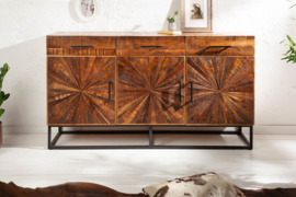 Massief dressoir WOOD ART 160 cm mangohout in industriële stijl