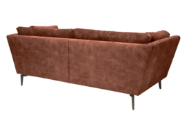 Elegante 3-zits bank MARVELOUS 220 cm antiek roestbruin fluweel 3-zits bank inclusief kussens