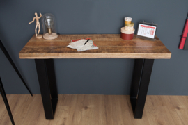Design sidetable bureau  tafel IRON CRAFT 115 cm mangohout ijzeren