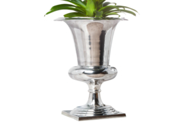 Design vaas BOAL 60cm zilveren plantenbeker aluminium